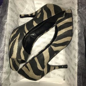 Black and beige animal print 2 inch heels!